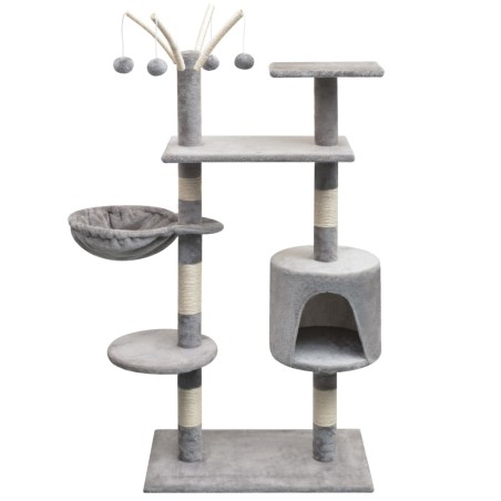 vidaXL Rascador para gatos con poste rascador de sisal 125 cm gris