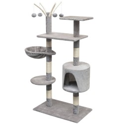 vidaXL Rascador para gatos con poste rascador de sisal 125 cm gris