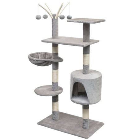 vidaXL Rascador para gatos con poste rascador de sisal 125 cm gris