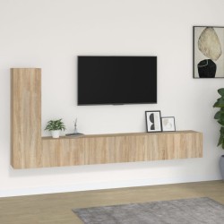 vidaXL Set de muebles para TV 3 pzas madera contrachapada roble sonoma