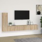 vidaXL Set de muebles para TV 3 pzas madera contrachapada roble sonoma vidaXL Set de muebles para TV 3 pzas madera contrachapada roble sonoma