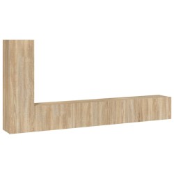 vidaXL Set de muebles para TV 3 pzas madera contrachapada roble sonoma