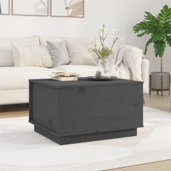 vidaXL Mesa de centro madera maciza de pino gris 60x50x35 cm