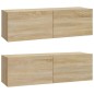 vidaXL Set de muebles para TV 3 pzas madera contrachapada roble sonoma vidaXL Set de muebles para TV 3 pzas madera contrachapada roble sonoma