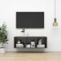 vidaXL Mueble TV pared madera contrachapada gris brillo 37x37x107 cm vidaXL Mueble TV pared madera contrachapada gris brillo 37x37x107 cm