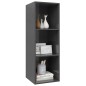 vidaXL Mueble TV pared madera contrachapada gris brillo 37x37x107 cm vidaXL Mueble TV pared madera contrachapada gris brillo 37x37x107 cm