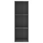 vidaXL Mueble TV pared madera contrachapada gris brillo 37x37x107 cm vidaXL Mueble TV pared madera contrachapada gris brillo 37x37x107 cm
