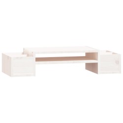 vidaXL Soporte de monitor madera maciza de pino blanco 70x27,5x15 cm