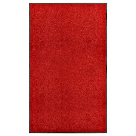 vidaXL Felpudo lavable rojo 90x150 cm