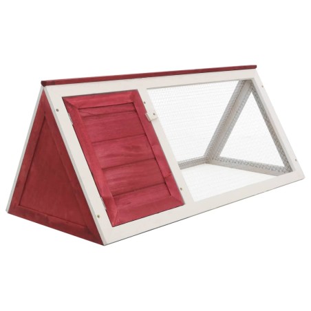 vidaXL Conejera jaula de animales de madera rojo