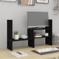 vidaXL Soporte para monitor madera maciza pino negro (39-72)x17x43 cm vidaXL Soporte para monitor madera maciza pino negro (39-72)x17x43 cm
