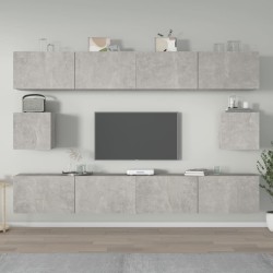 vidaXL Set de muebles de TV 6 pzas madera contrachapada gris hormigón