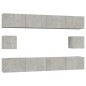 vidaXL Set de muebles de TV 6 pzas madera contrachapada gris hormigón