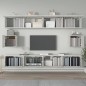 vidaXL Set de muebles de TV 6 pzas madera contrachapada gris hormigón