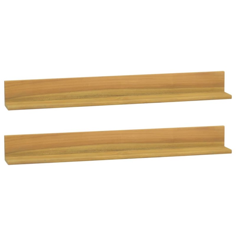 vidaXL Estantes de pared 2 unidades madera maciza de teca 90x10x10 cm vidaXL Estantes de pared 2 unidades madera maciza de teca 90x10x10 cm