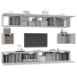 vidaXL Set de muebles de TV 6 pzas madera contrachapada gris hormigón