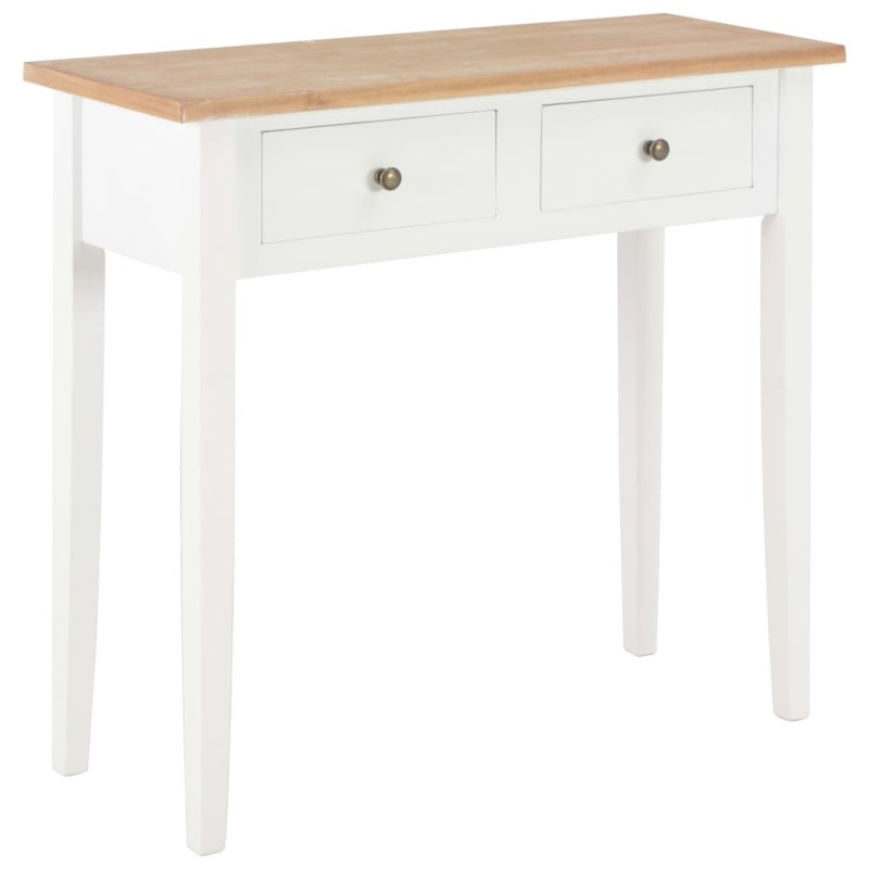 vidaXL Mesa consola tocador de madera blanca 79x30x74 cm