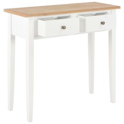 vidaXL Mesa consola tocador de madera blanca 79x30x74 cm