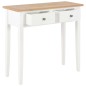 vidaXL Mesa consola tocador de madera blanca 79x30x74 cm