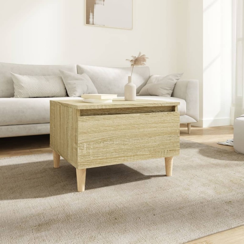 vidaXL Mesa auxiliar madera contrachapada roble Sonoma 50x46x35 cm vidaXL Mesa auxiliar madera contrachapada roble Sonoma 50x46x35 cm