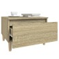 vidaXL Mesa auxiliar madera contrachapada roble Sonoma 50x46x35 cm vidaXL Mesa auxiliar madera contrachapada roble Sonoma 50x46x35 cm