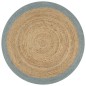 vidaXL Alfombra hecha a mano de yute con borde verde oliva 150 cm vidaXL Alfombra hecha a mano de yute con borde verde oliva 150 cm