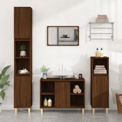 vidaXL Armario de lavabo madera contrachapada roble marrón 80x33x60 cm