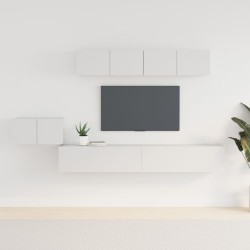 vidaXL Set de muebles para TV 5 piezas madera contrachapada blanco