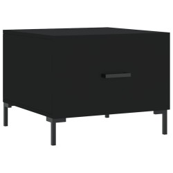 vidaXL Mesa de centro madera contrachapada negro 50x50x40 cm