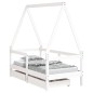 vidaXL Estructura cama niños con cajones madera pino blanco 70x140 cm vidaXL Estructura cama niños con cajones madera pino blanco 70x140 cm