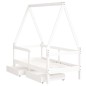 vidaXL Estructura cama niños con cajones madera pino blanco 70x140 cm vidaXL Estructura cama niños con cajones madera pino blanco 70x140 cm