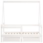 vidaXL Estructura cama niños con cajones madera pino blanco 70x140 cm vidaXL Estructura cama niños con cajones madera pino blanco 70x140 cm