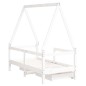 vidaXL Estructura cama niños con cajones madera pino blanco 70x140 cm vidaXL Estructura cama niños con cajones madera pino blanco 70x140 cm