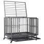 vidaXL Jaula de perro resistente con ruedas acero 102x72x85 cm vidaXL Jaula de perro resistente con ruedas acero 102x72x85 cm