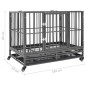 vidaXL Jaula de perro resistente con ruedas acero 102x72x85 cm vidaXL Jaula de perro resistente con ruedas acero 102x72x85 cm