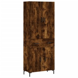 vidaXL Aparador alto madera contrachapada roble ahumado 69,5x34x180 cm