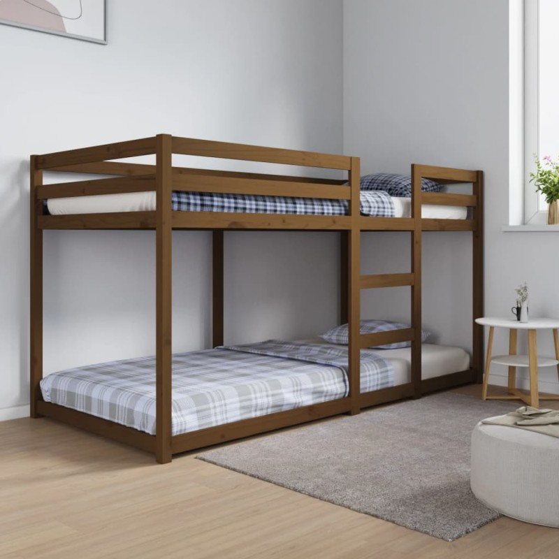 vidaXL Sofá cama madera maciza de pino marrón miel 90x200 cm vidaXL Sofá cama madera maciza de pino marrón miel 90x200 cm