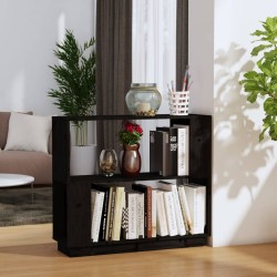 vidaXL Estantería/divisor de espacios madera de pino negro 80x25x70 cm