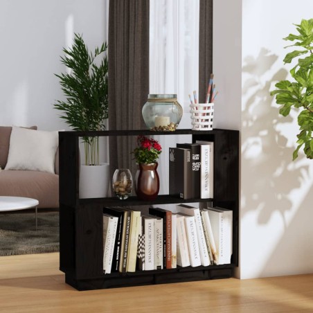 vidaXL Estantería/divisor de espacios madera de pino negro 80x25x70 cm