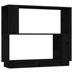 vidaXL Estantería/divisor de espacios madera de pino negro 80x25x70 cm