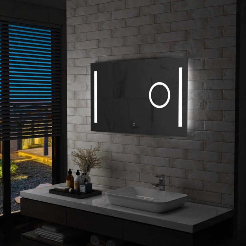 vidaXL Espejo de pared de baño con LED y sensor táctil 100x60 cm vidaXL Espejo de pared de baño con LED y sensor táctil 100x60 cm