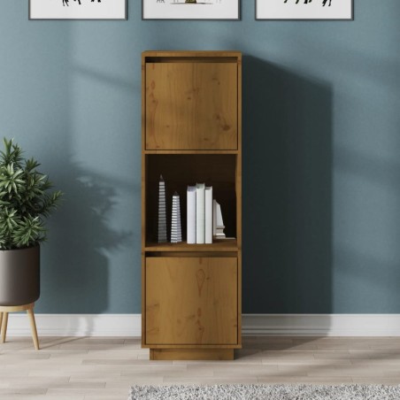 vidaXL Aparador alto de madera maciza de pino marrón miel 38x35x117 cm