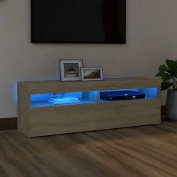 vidaXL Mueble de TV con luces LED roble Sonoma 120x35x40 cm