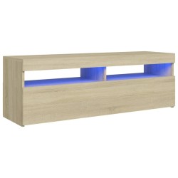 vidaXL Mueble de TV con luces LED roble Sonoma 120x35x40 cm