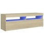 vidaXL Mueble de TV con luces LED roble Sonoma 120x35x40 cm vidaXL Mueble de TV con luces LED roble Sonoma 120x35x40 cm