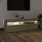 vidaXL Mueble de TV con luces LED roble Sonoma 120x35x40 cm vidaXL Mueble de TV con luces LED roble Sonoma 120x35x40 cm
