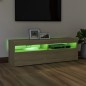 vidaXL Mueble de TV con luces LED roble Sonoma 120x35x40 cm vidaXL Mueble de TV con luces LED roble Sonoma 120x35x40 cm