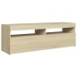 vidaXL Mueble de TV con luces LED roble Sonoma 120x35x40 cm vidaXL Mueble de TV con luces LED roble Sonoma 120x35x40 cm