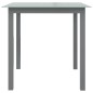 vidaXL Mesa de jardín de aluminio y vidrio gris claro 80x80x74 cm vidaXL Mesa de jardín de aluminio y vidrio gris claro 80x80x74 cm