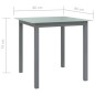vidaXL Mesa de jardín de aluminio y vidrio gris claro 80x80x74 cm vidaXL Mesa de jardín de aluminio y vidrio gris claro 80x80x74 cm
